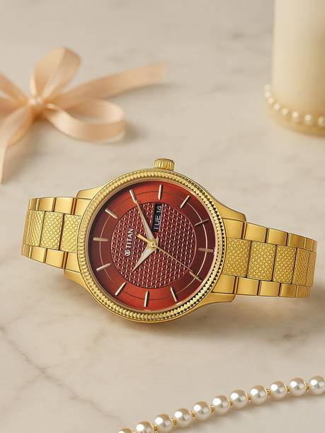 Karishma Maroon Round Dial Stainless Steel Watch For Men Analog Watch - For Men 1650YM12,NU1650YM12