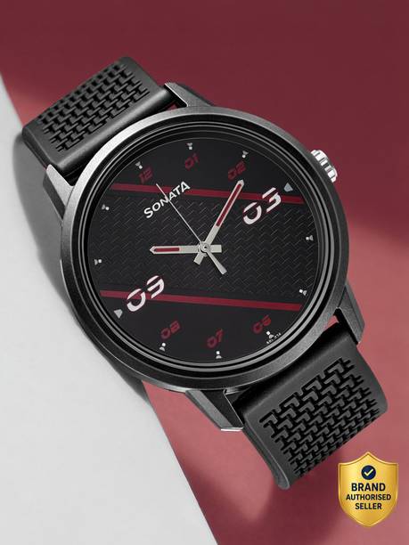 Volt Quartz Analog Black Dial Polyurethane Strap Watch for Men-77085PP15W/NT77085PP15W