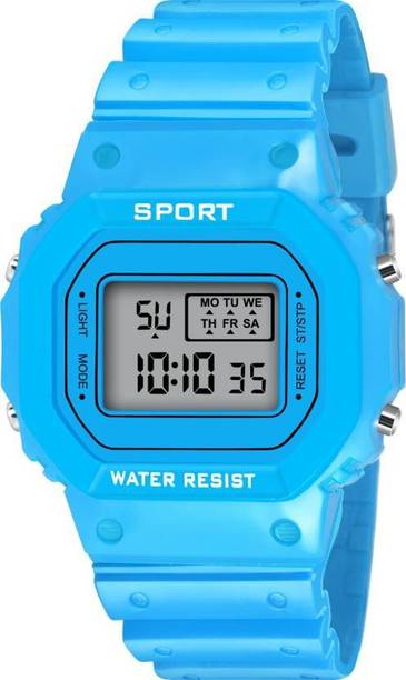 Unisex Silicone Waterproof Sports Student Girls Kids Led Watches Digital Watch  - For Boys & Girls TD-301 SPORTS BLACK-SQ