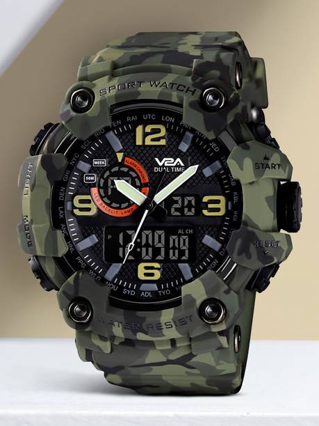 Analog-Digital Watch - For Men Sports Trendy S-Shock Waterproof Alarm Countdown Timer