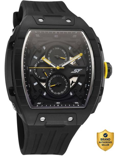SF Maiden Voyage Multifunction Black Dial Black Silicon Strap Analog Watch - For Men NU77180PP01