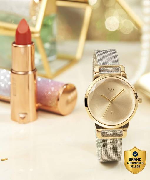 Fastrack Vyb Classique Gold Dial Silver Strap Analog Watch - Fo...