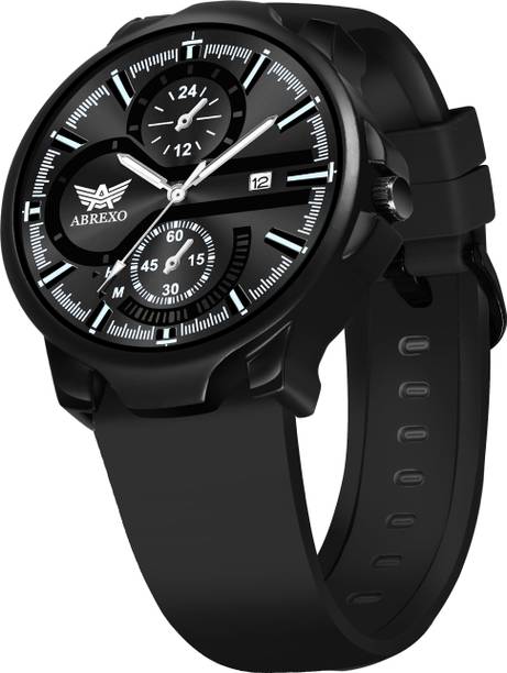 ABREXO Abx4026-Black Chronograph Look Date Working Black Silicone Strap Watch For Boys Analog Watch  - For Men