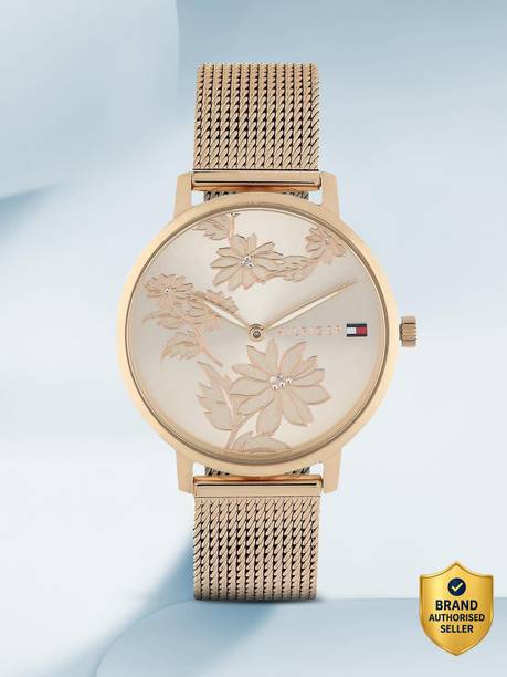 Tommy Hilfiger Beige Dial Rose Gold Stainless Steel Strap Analog Watch - For Women NETH1781922,NTTH1781922