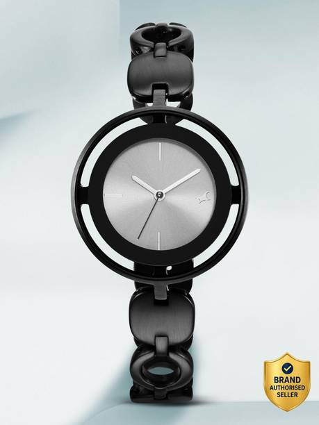 Fastrack Fastrack Glitch Grey Dial Black Metal Strap Analog Watc...