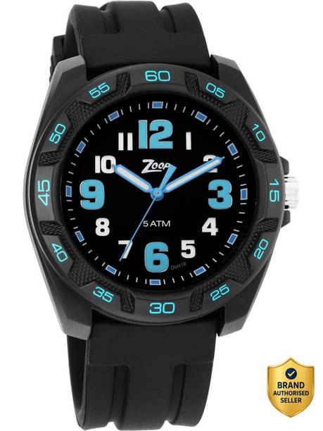 Zoop Glow Quartz Black Dial Black Silicone Strap Analog Watch - For Boys & Girls NT16016PP02