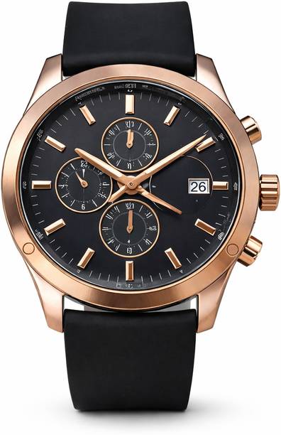 Analog Watch  - For Men Stowa Luxury Rose Gold & Black Analog Watch for Men - Black Silicone Strap