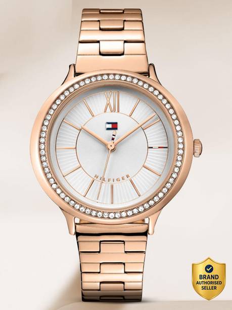 Tommy Hilfiger Silver Dial Rose Gold MetalStrap Analog Watch  - For Women NETH1781861,NTTH1781861,NCTH1781861,NBTH1781861