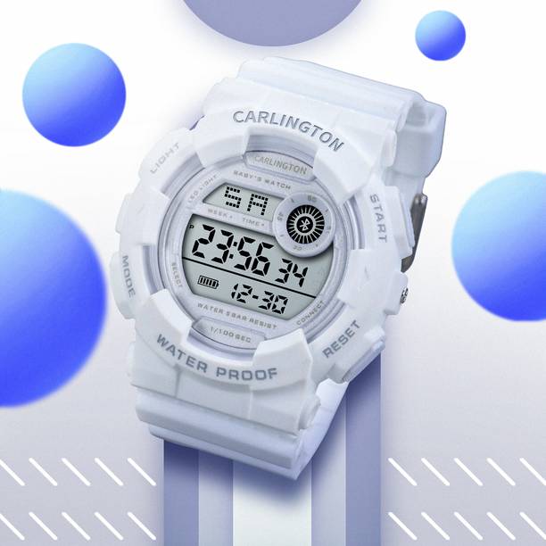 Carlington Junior Series Boys & Girls Digital Dial Multi Function Silicone Strap Digital Watch  - For Boys & Girls 9121 White