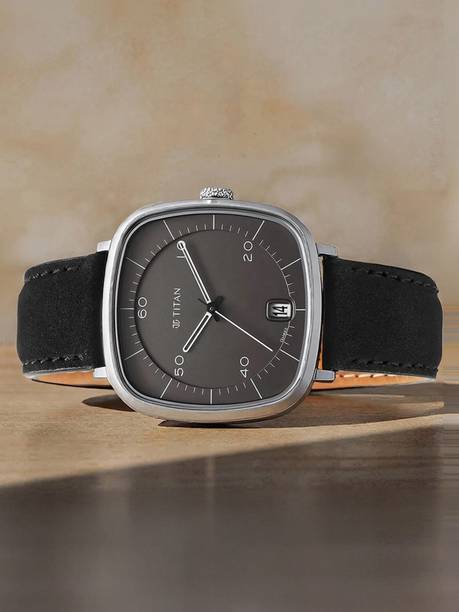 Titan Neo Curve Anthracite Dial Black LeatherStrap Analog Watch - For Men NT1885SL02,NU1885SL02