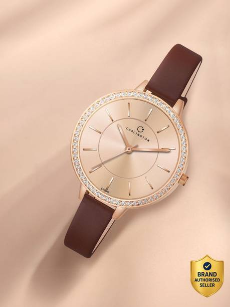Carlington Iconic Series Premium Ladies Wrist Watches Analog Watch - For Women CT 2046 Brown