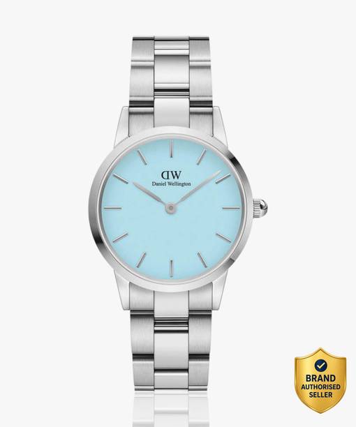 Iconic Link Pastel Blue color Round - 28 mm diameter Analog Watch  - For Women DW00100540