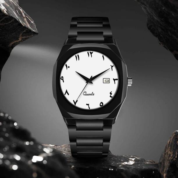 CERO MAFIA-WHITE-07 Mafia Luxury White Arabic Dial, Date Display & Metal Strap Analog Watch  - For Men