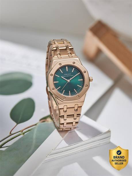 Green Sunray Octagonal Dial | Rose Gold Stainless Steel Analog Watch for Women Analog Watch - For Women FCB25NRGM