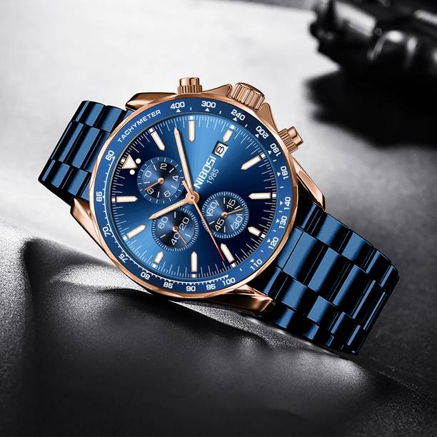 Analog Watch - For Men Luxury Premium Chronograph Stainless Steel Case Party-Wear