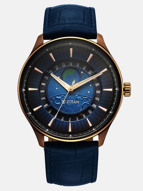 Titan Stellar Quartz Blue Round Dial Men's Watch / Analog Watch - For Men 1890QL01