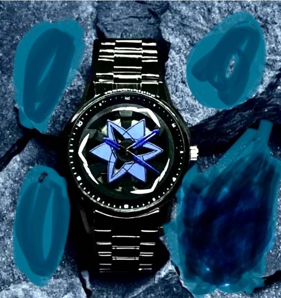 HUNTER HAWK Spinner Dial BLU Leisure Style TS-081 Star Spinner Dial Rotating Analog Watch Analog Watch  - For Boys