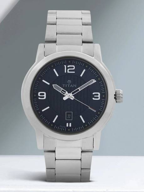 Titan Workwear Urban Refinement Blue Dial Silver SS Strap Analog Watch - For Men NT1713BM01,NS1044YL04,1713BM01,NU1713BM01,NU1730SM03