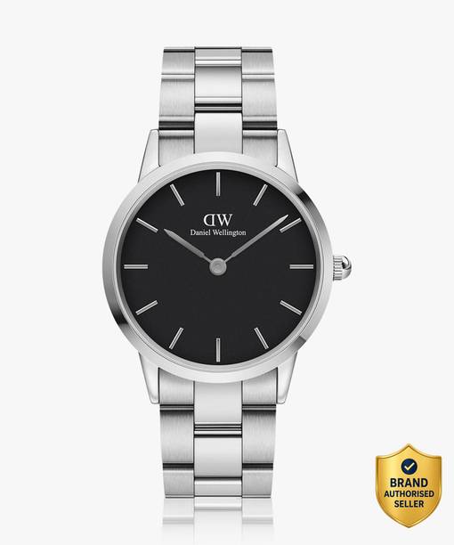 Iconic Link Black color Round - 36 mm diameter Analog Watch - For Girls DW00100204