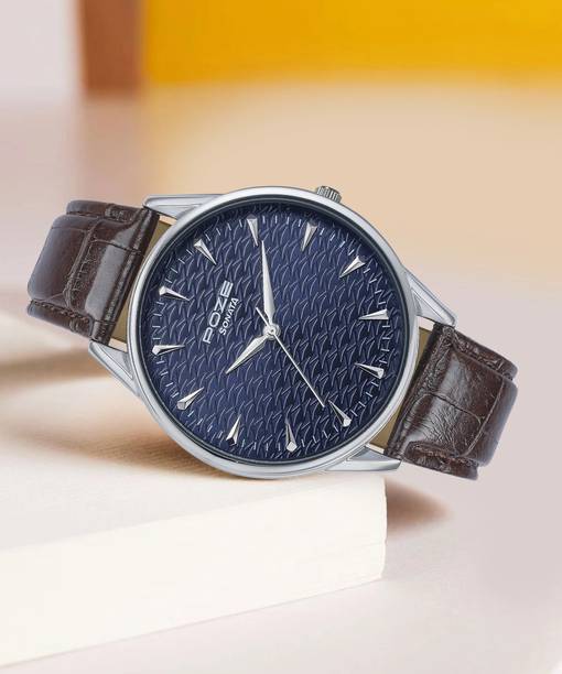 Poze - Leather Analog Watch - For Men SP70047SL01W