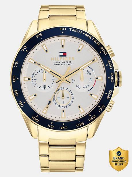 Tommy Hilfiger Multifunction Silver Dial Gold Stainless Steel Strap Analog Watch  - For Men NETH1791969,NTTH1791969W,TH1791969,NTTH1791969