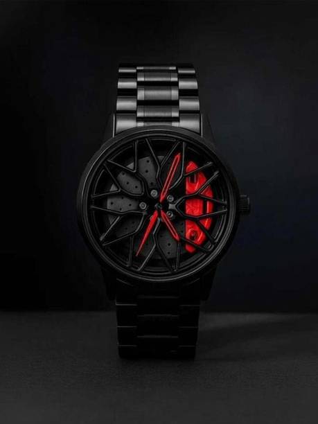 Car wheel/spinning/Rotating/Gyro/Red Analog Watch  - For Men Red Analog Watch For Men spi1