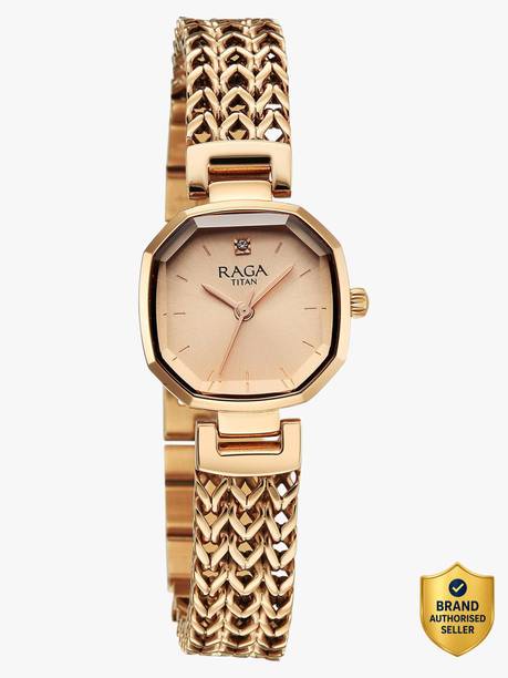 Titan Raga Ascendo Quartz RGold Dial Rose Gold Stainless steel Strap Analog Watch - For Women 95404WM01