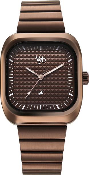 Fastrack Vyb Maverick Quartz Brown Square Dial Men's Watch Analog Watch - For Men FV30001QM03W