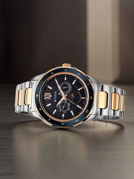 Titan Regalia Premium Multifunction Blue Dial TwoToned SS Strap Analog Watch - For Men NT1650YM03,NH1650YM03,NU1650YM03,NU1688KM06