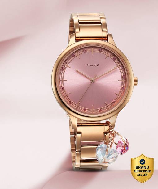 Sonata Blush Pink Dial Rose Gold Stainless Steel Strap Analog Watch - For Women NT87050WM05,NS95213KD04,95213KD04