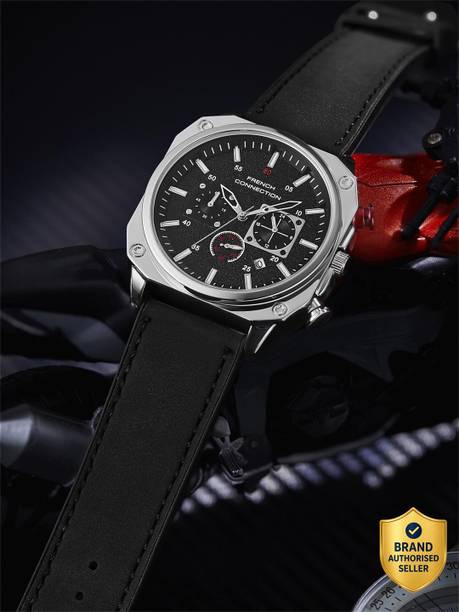 Black Pattern Contemporary Dial | Black Silicone Chronograph Watch for Men Analog Watch - For Men FCB19SBL