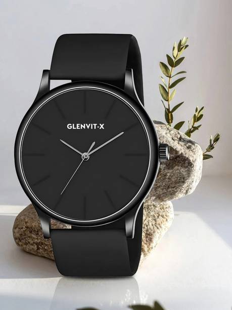 GLENVIT-X L-1 Minimalist , Black Dial, Silicone Strap, Unisex Analog Watch  - For Men