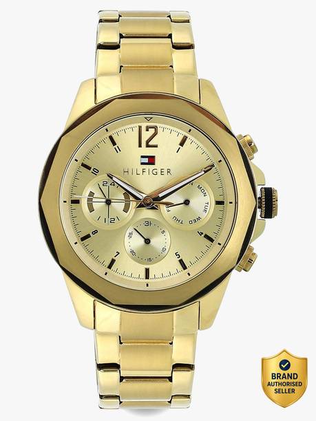 Tommy Hilfiger Multifunction Gold Dial Gold Stainless Steel Strap Analog Watch  - For Men TH1792060,NTTH1792060