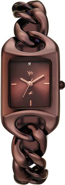 Fastrack Vyb Prodigy Quartz Brown Dial Chocolate Brown Strap Analog Watch - For Women FV60125QM01W