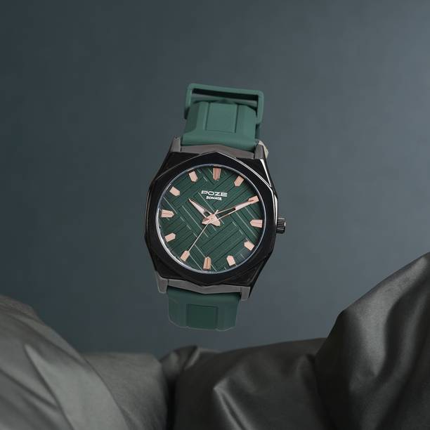Sonata Poze 8 Quartz Green Dial Green Silicon Strap Analog Watch - For Men SP70107NP02W
