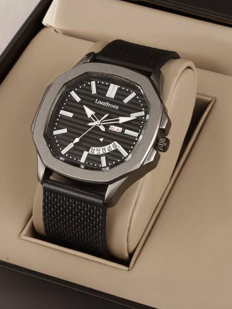 LIMESTONE OTUS Limited Grey Edition Day and Date Functioning Mesh Silicone Strap Quartz Analog Watch  - For Men