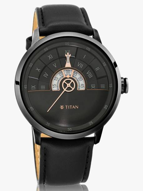 Titan Grandmaster Black Dial Black Leather Strap Analog Watch - For Men NT1825YM02,93272563BM01,1825YM02,NU1825YM02,NU1828QL03
