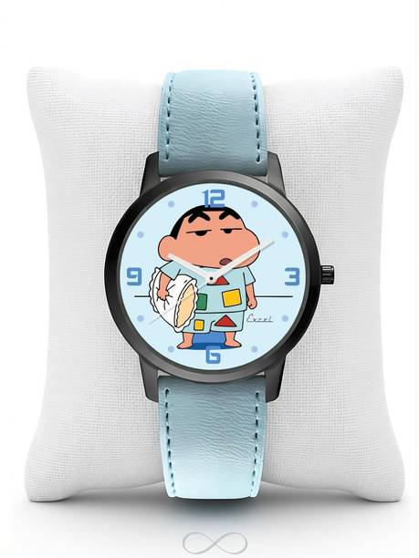 Sleepy Shinchan Kids Sky Blue Cartoon Watch Analog Watch  - For Boys & Girls – Sky Blue Strap Fun Cartoon Watch for Boys & Girls