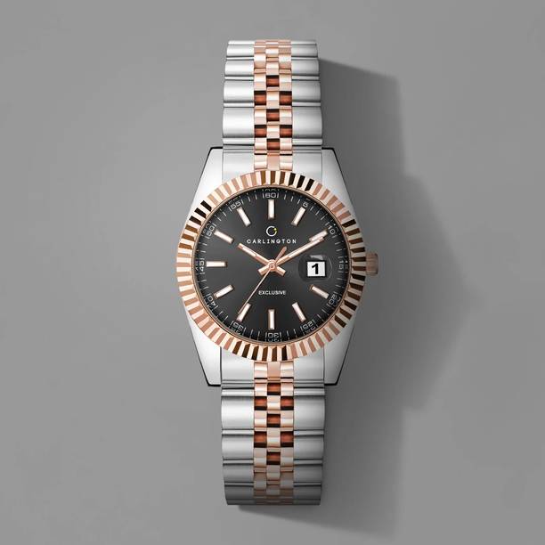Carlington exclusive Series Premium Ladies Wrist Analog Watch - For Women 8811 Two Tone Black