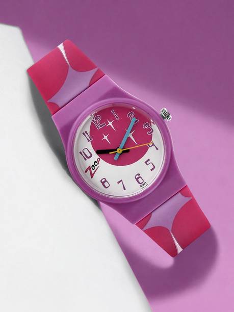 Zoop Space Age White & Pink Dial Pink Polyurethane Strap Analog Watch - For Boys & Girls NTC3028PP08