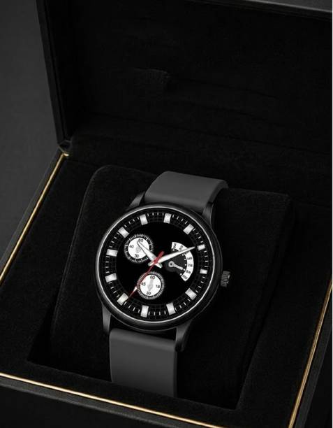 Analog Watch  - For Men & Women Formal Analog Dark Grey Color Silicone Strap Best Selling Watch
