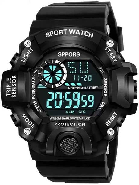 Digital Watch Shockproof Multi-Functional Automatic Digital Watch  - For Boys & Girls Black Strap Waterproof Digital Sports Watch