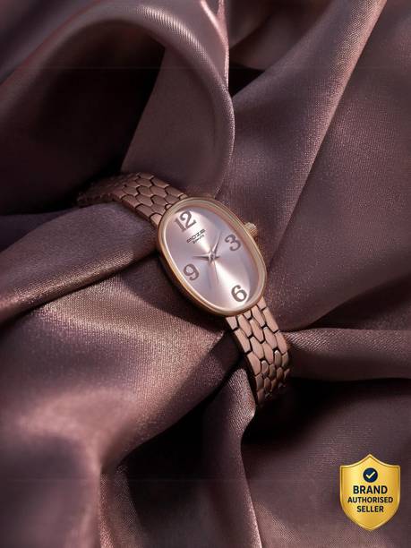 Sonata Poze Brown Dial Rose Gold Metal Strap Analog Watch - For Women SP80052WM01W