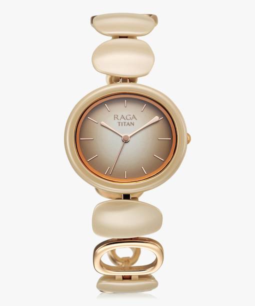 Titan Raga Raga Ceramic Upgrades Brown Dial Ceramic Strap Analog Watch  - For Women