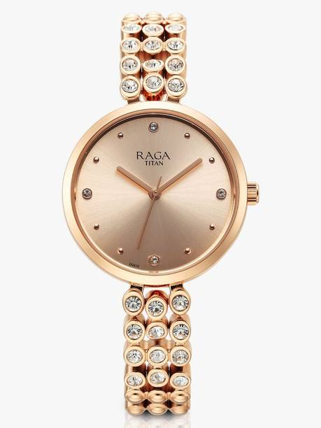 Titan Raga Showstopper RoseGold Dial RoseGold MetalStrap Analog Watch - For Women NT95262WM01,95262WM01,NU95262WM01