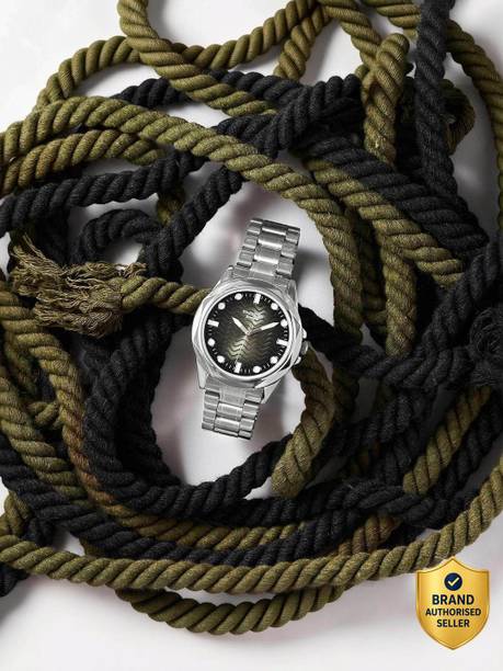 Sonata Poze 7 Green Dial Silver Sheet Metal Strap Analog Watch - For Men SP70088SM02W