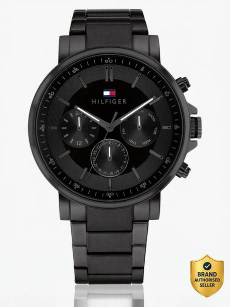 Tommy Hilfiger Multifunction Black Dial Black Stainless Steel Strap Analog Watch - For Men TH1710590,NTTH1710590,NTTH1710590W