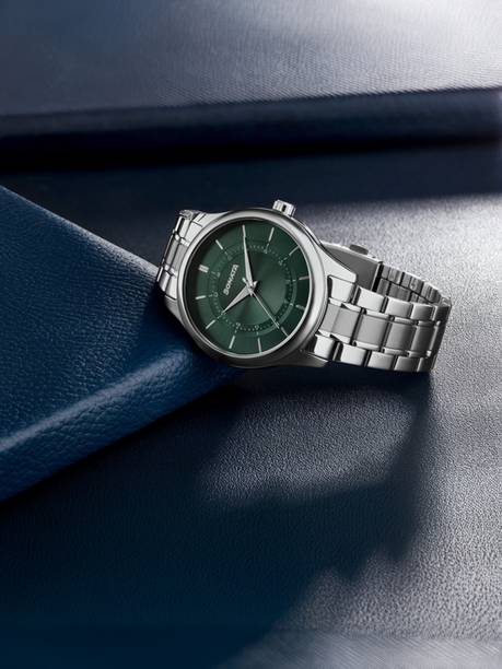 Sonata Green Dial Silver Stainless Steel Strap Analog Watch - For Men NT77149SM02,NU77149SM02