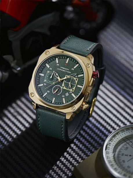 Green Pattern Contemporary Dial | Green Silicone Chronograph Watch for Men Analog Watch - For Men FCB19NL