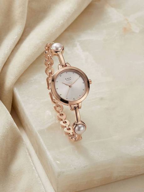 Titan Raga Viva Grey Dial Rose Gold Metal Strap Analog Watch - For Women NT2576WM01,NTH1790769/D,2576WM01,NU2576WM01
